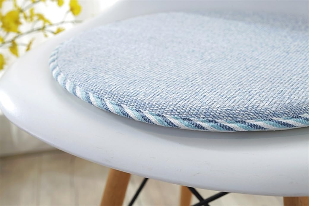 Mała okrągła poduszka na stołek z wiązaniami, poduszka do siedzenia do kuchni, jadalni i na patio, na stołki bistro (niebieska, 40 cm (4-pak))