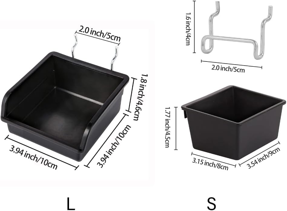 Efficient Garage Workshop Storage Solution Pegboard Basket with Hook and Labels