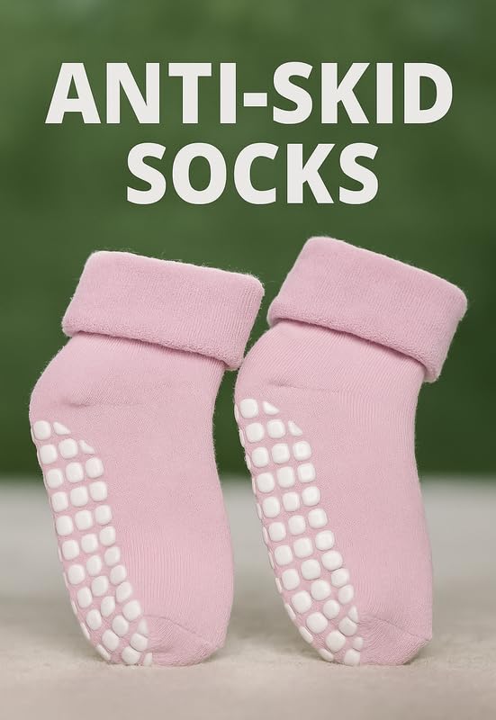 Image of CHACKO Kids Cotton Socks | Soft, Breathable & Anti-Skid Warm Socks for Boys & Girls (Pack of 1, Ages 1-12 Years)