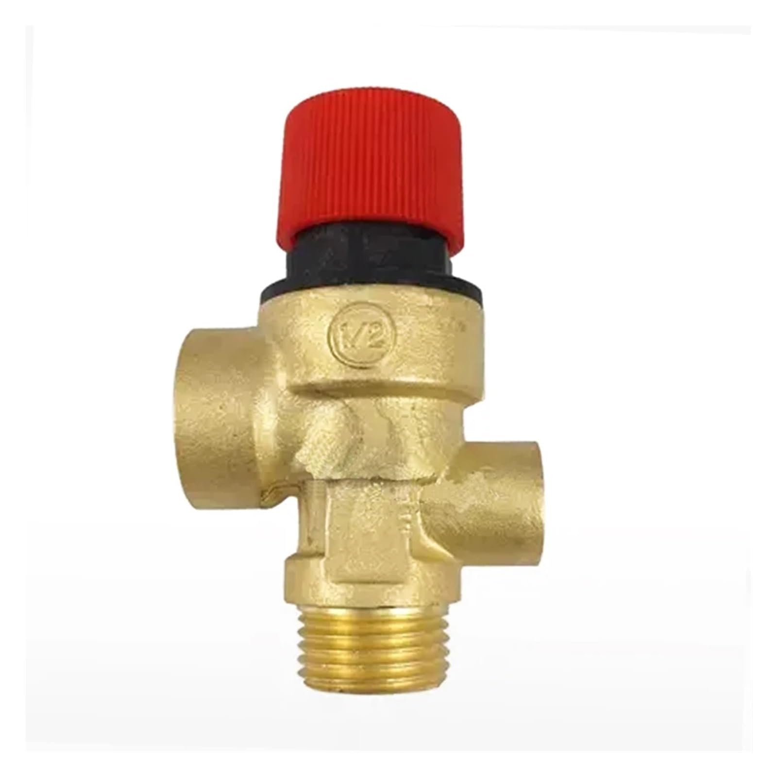 VáLvula Seguridad LatóN Válvula Seguridad Caldera Latón DN15 1/2" Macho | Alivio de presión de escape de rosca con manómetro(6bar)