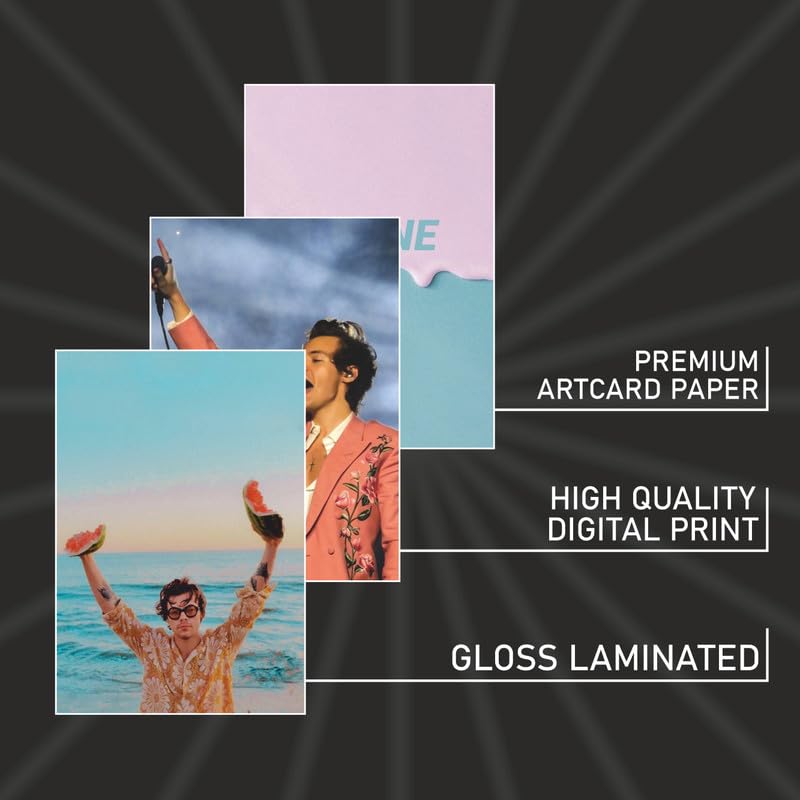 Image of POSTERONN Harry Styles Posters Set of 54 Songs Mini Poster Kit Sign of the Times As It Was Prints Size 8 x 6 cm Photo Cards for Phone Accessories Bedroom Office Room Decoration Display