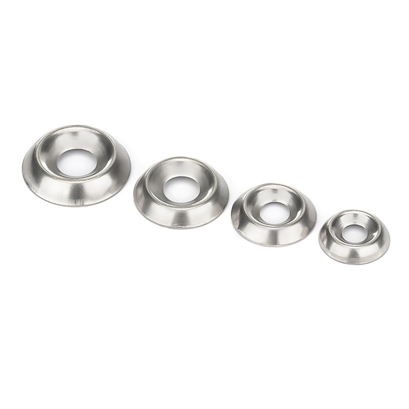 Lavacristalli di coni, Rondella conica in acciaio inossidabile 304 M3 M4 M5 M6 Rondella concava-convessa svasata Rondella decorativa cava a occhio di pesce(50PCS-M5X15X3MM)