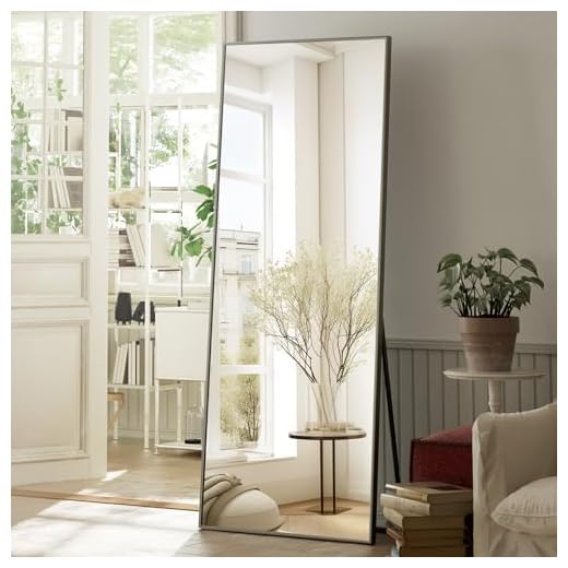 Koonmi 68"x22" Floor Mirror Full Length, Bedroom Floor Body Mirror with Stand, Large Black Mirror, Leaning, Standing or Hanging Horizontally/Vertically