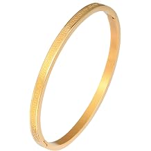 MILAKOO 4/6/8MM Greek Key Meander Bracelet Oval Stainless Steel Bangle Cuff Gifts for Women Men