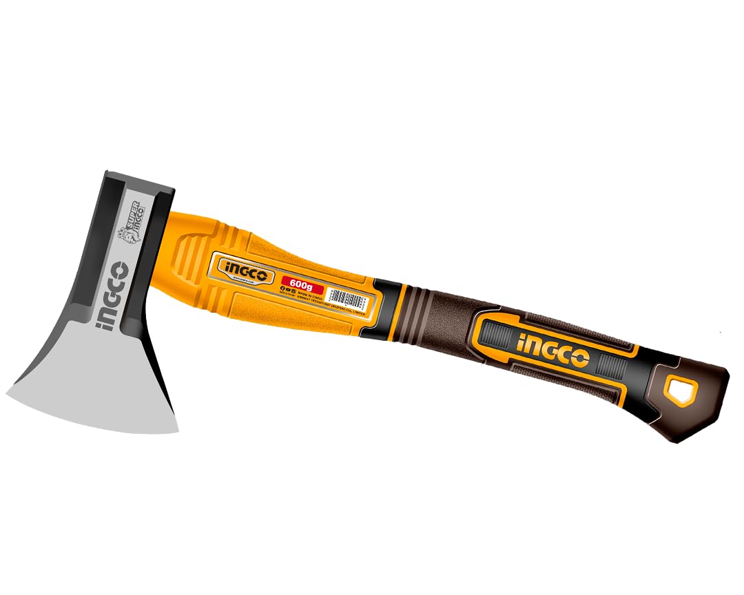 INGCO Axe 600gr 390mm Fiber Handle, Innovated Drop-forged Axe Head, Heat Treatment, 45# Carbon Steel - HAX081600-image-44