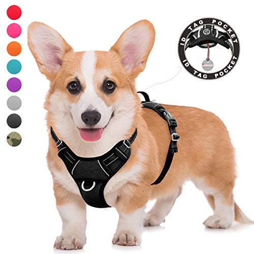 BARKBAY Dog Harness Large Step in Reflective Dog Harness with Front Clip