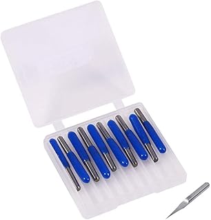10pcs/set 10 Degree Cemented Carbide Engraving CNC Bit Router 0.1mm Tip Carving Tool 3.175mm Shank