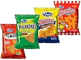Surtido Picaritas, Picaronas Queso, Picaronas Picante y Meneitos, 4 Pack Variety Pack Snack from Costa Rica