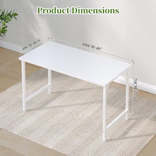 Grandder 100 cm Escritorio de Ordenador – Pequeño Escritorio para Home-Office, Mesa de Estudio y Escritura, Mesa Infantil, Escritorio de PC Simple con pies Ajustables​ - imagen 3