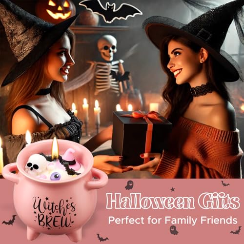 Pink Boo Basket Stuffers for Women Teen Girls with 14OZ Witches Cauldron Candle Pumpkin Scented Candle for Pink Halloween Decoration Indoor - image 4