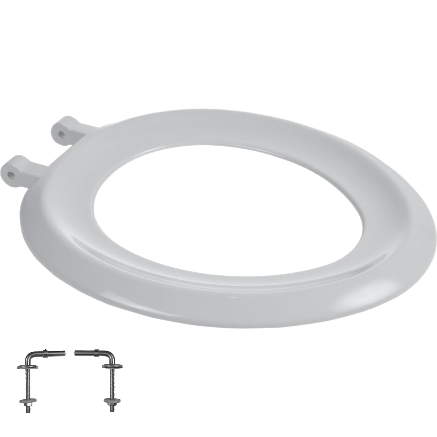 Wirquin SSO53WH Sonata Thermoset Toilet Seat and Cover Stainless Steel Bottom Fix Hinge White