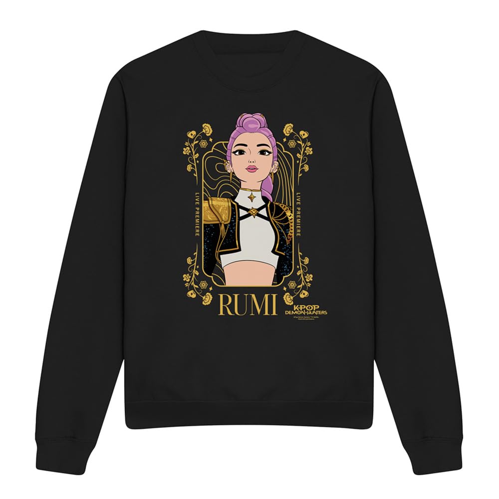 Kpop Demon Hunters Rumi Golden Frame Unisex Sweatshirt, Black, X-Large
