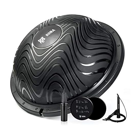 Balance Ball Trainer with Rope Skipping, Exercise Sliders, Resistance Bands Handles, Pump & Door Anchors (Black,Black)