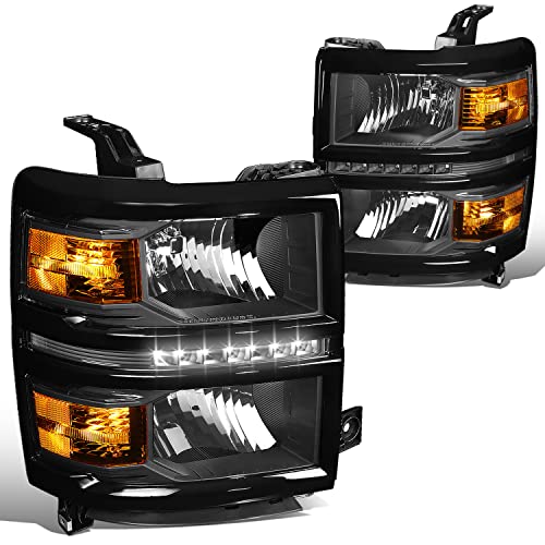 DNA Motoring HLLEDCSIL14BKAM Halo Projector U-Bar LED LED Headlight (Driver & Passenger Side)