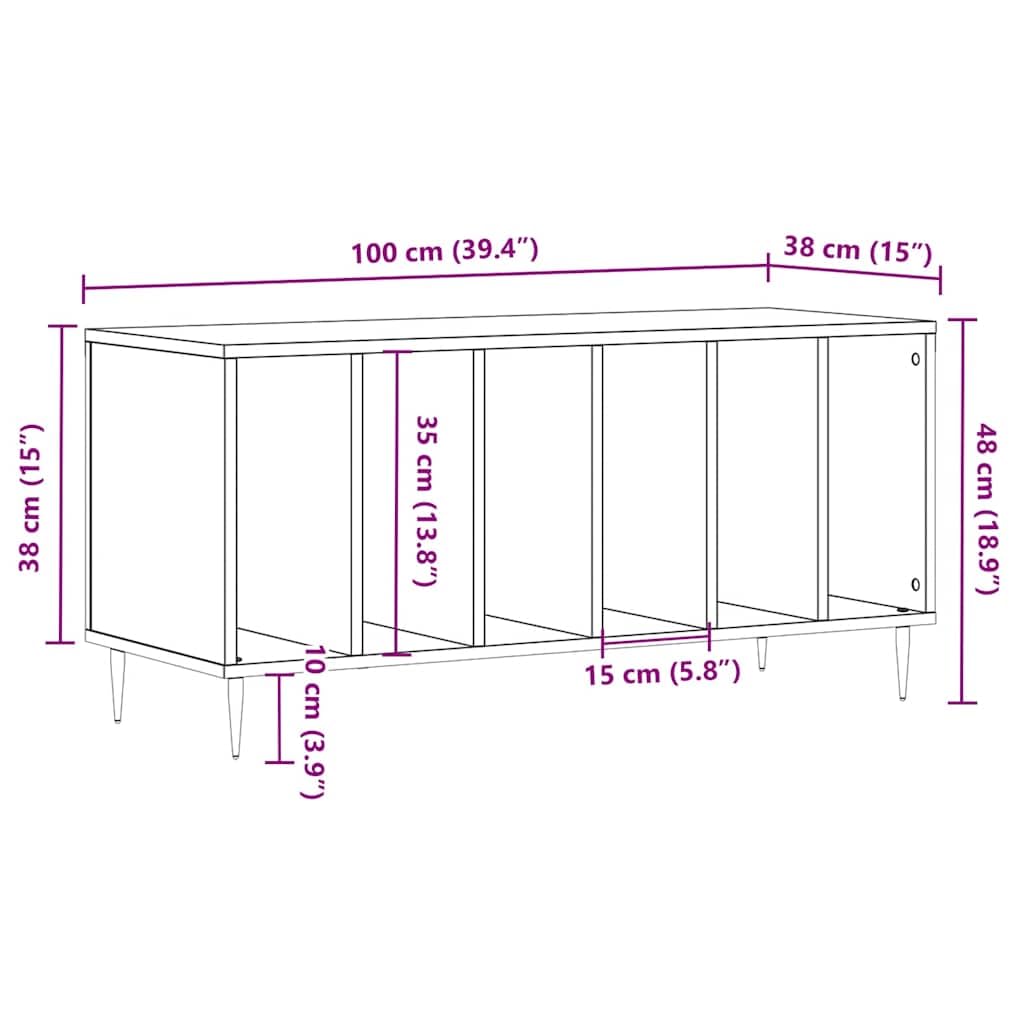 vidaXL Armadio a dischi, supporto giradiscos, credenza da soggiorno moderna in legno di ingegneria Rovere Sonoma