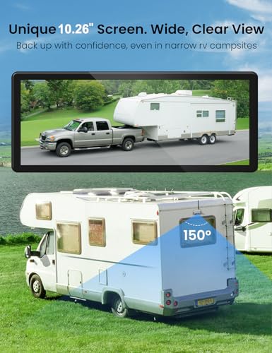 Image of Wireless reversing Camera System FHD 1080P 10.36-inch touchable Display high-Definition Recording Backup Camera Suitable for RV Truck Trailer Wireless Stable Signal Transmission