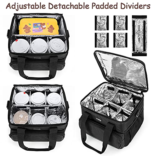 image for Trunab Reusable 6 Cups Drink Carrier for Delivery with Adjustable Divi