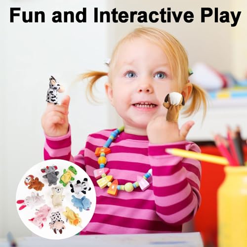 10 Stück Mini Tier Fingerpuppen, Fingerpuppen für Kinder, Mini Plüsch Fingerpuppen Baby, Cartoon Kleine Fingerpuppen Tiere Jungen und Mädchen Geschenke für Weihnachten Oster und Kinderparty