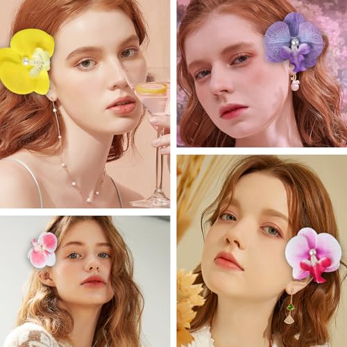 6 pinzas para el cabello con flores hawaianas miniatura 4