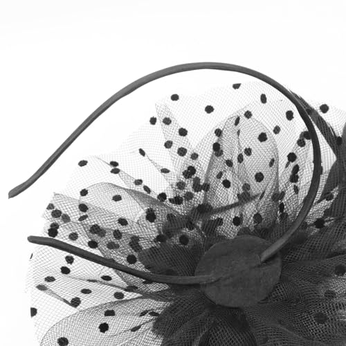 Image of DRESHOW Fascinators Hat Feather Headband Women's Fascinators Tea Party Headwear with Clip Flower Head Band for Girls & Women
