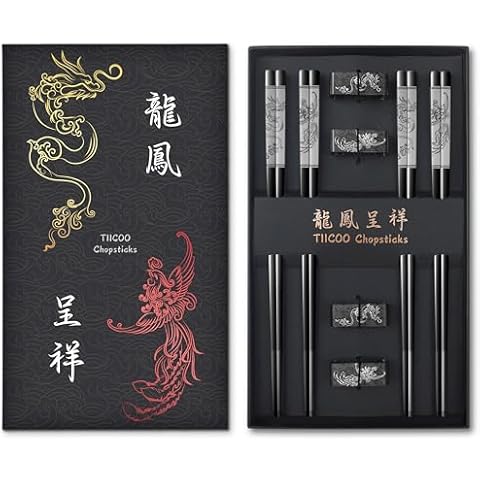 TIICOO Dragon and Phoenix Chopsticks Set Cover