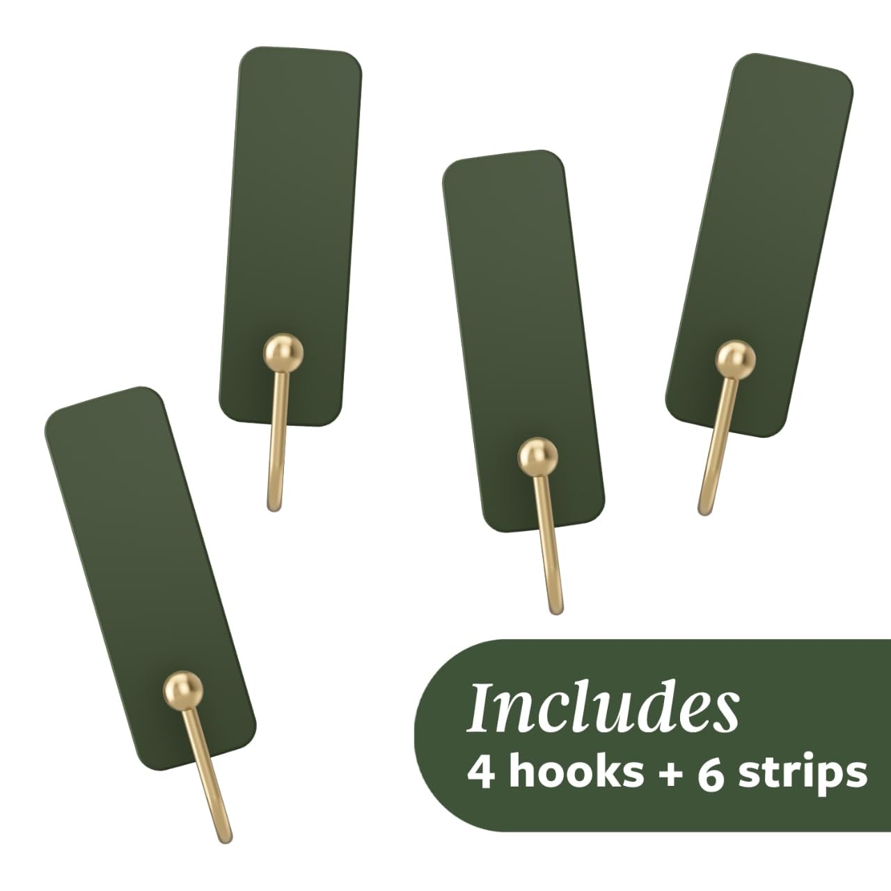Command Hooks - 4 Hooks & 6 Strips Rosemary -3