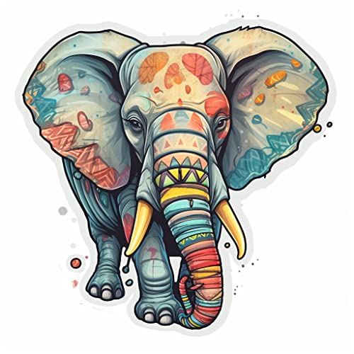 Image of Yoonek Graphics Elephant Vinyl Decal Sticker for Car Window, Laptop, and More. #1920Option4-4