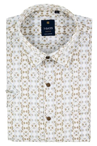 7-DAYS Men’s Half Sleeve Premium Shirt – Pure Cotton, Tailored Fi...