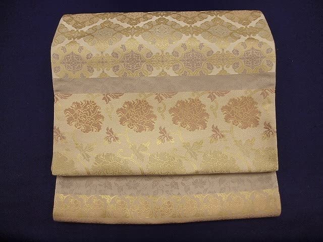 【新品】西陣織 陰山織物謹製 袋帯 茶の心 箔屋清兵衛 桐箱付 西陣織 箔屋清兵衛 袋帯 「茶の心」 クリーム色 全通 蜀江 有職文様