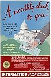 Poster Social Security NA Monthly Check To You Lithograph Poster Issued In 1935 By The Social Security Board Urging Citizens To Take Advantage Of The Recently Passed Social Security Act Poster Print b