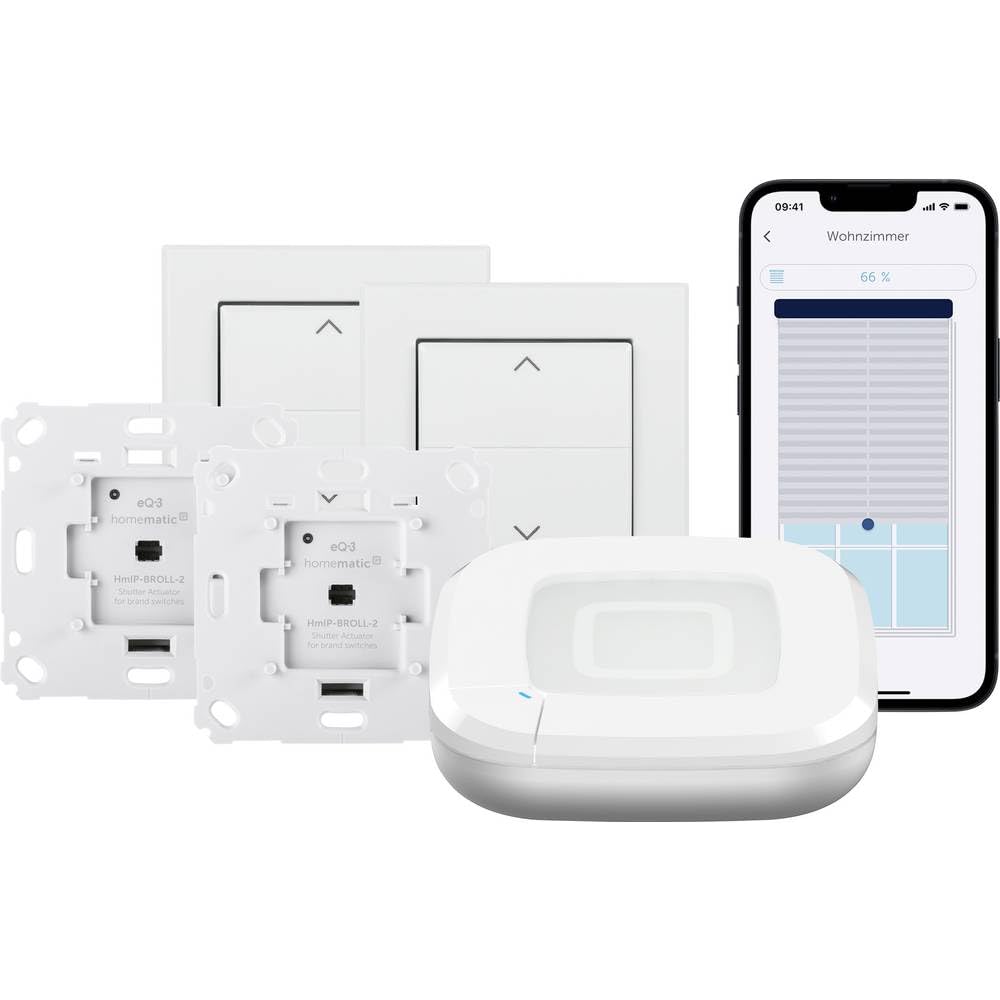 Homematic IP Smart Home Starter Set di Controllo per tapparelle, Controllo Intelligente di tapparelle e Tende da Sole, Anche Tramite App Gratuita, 162171A0