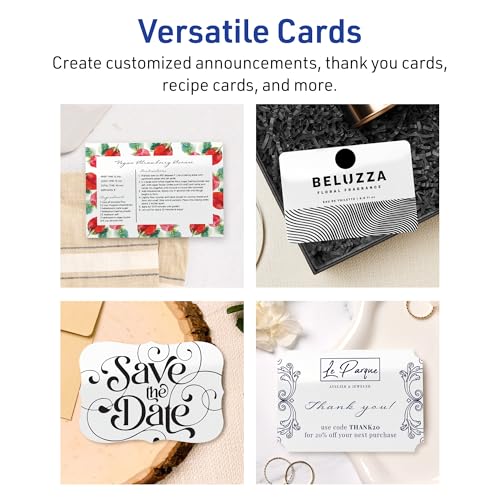 Avery Printable Rectangle Cards with Rounded Corners, Sure Feed Technology, 4" x 6", Glossy White Cardstock, Print-to-the-Edge, Laser/Inkjet, 20 Total, Great for Postcards and Thank You Cards by Avery - Image 3