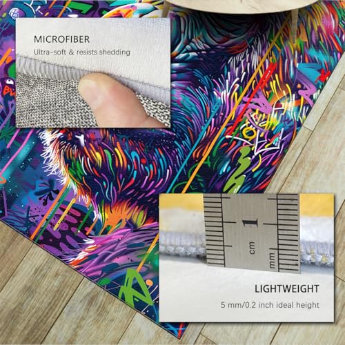 Carpette de graffiti grand format pour dynamiser la salle à manger