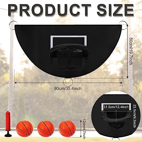 Trampoline Basketball Hoop, Breakaway Rim for Dunking Trampoline Basketball Attachment with Mini Basketballs Trampoline Accessory for Kids Adults Indoor Outdoor Use (Black) 2 51QmcYGfFTL. AC