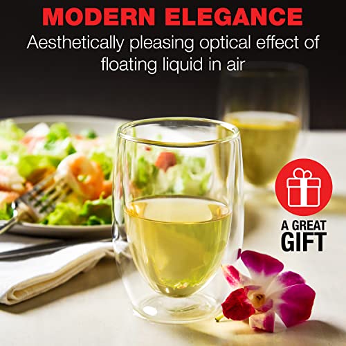 Eparé Stemless Wine Glasses - 13 Oz Set Of 2 Double-Walled Hand Blown No Stem Wine Glasses - Stemless Red & White Clear Wine Glass Tumblers For Wedding #TOP3