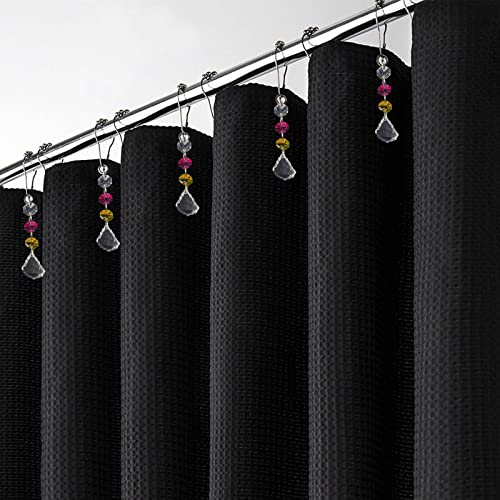 Aitian Shower Curtain Hooks Rings ,12 Pcs Bling Acrylic Crystal Pendants Rustproof Rings For Bathroom Shower Rods. Colorful Clear Beads Decoration Home Bathroom #TOP3