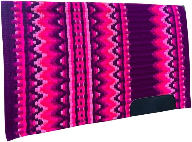 HUMAYL Saddlery Saddle Pad/Blanket for Horses Western Show Horse Saddle Blanket New Zealand Design Handmade Wool Saddle Blanket Top Wool Saddle Pad Regular Size : 34" L x 36" W x 1" inches PAD0344
