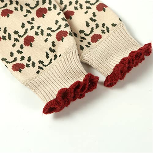 Toddler Baby Girls Print Sweater 𝗥uffle Long Sleeve Mock Neck Pullover Blouse Tops Winter Warm Sweatshirt2