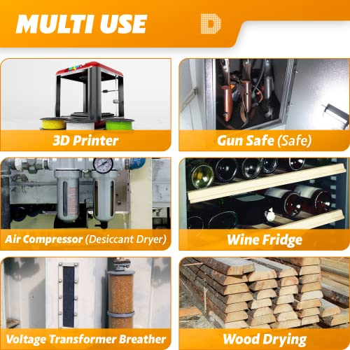 "Dry & Dry" [15 Lbs] Premium Orange Indicating Silica Gel Desiccant Beads(Industry Standard 3-5 Mm) - Rechargeable(2 Gallon) #TOP3