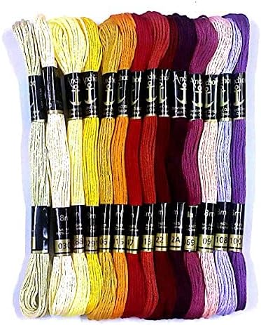 Anchor Stranded Cotton Assorted Skeins, 8m (Fast Colour - 4624-01111) - 50 Skiens, 2 Shades Each of 25