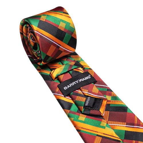 Image of Barry.Wang Man Tie Sets Skull Ties Animal Extra Long Necktie Silk Woven Handkerchief Cufflinks Festival Party Gift