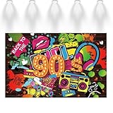 90er Jahre Rückkehr Banner – Buntes 90er Party Banner aus Stoff, Retro Design, 180 x 110 cm, für 90er Geburtstagsfeiern, Dekorationen und Events