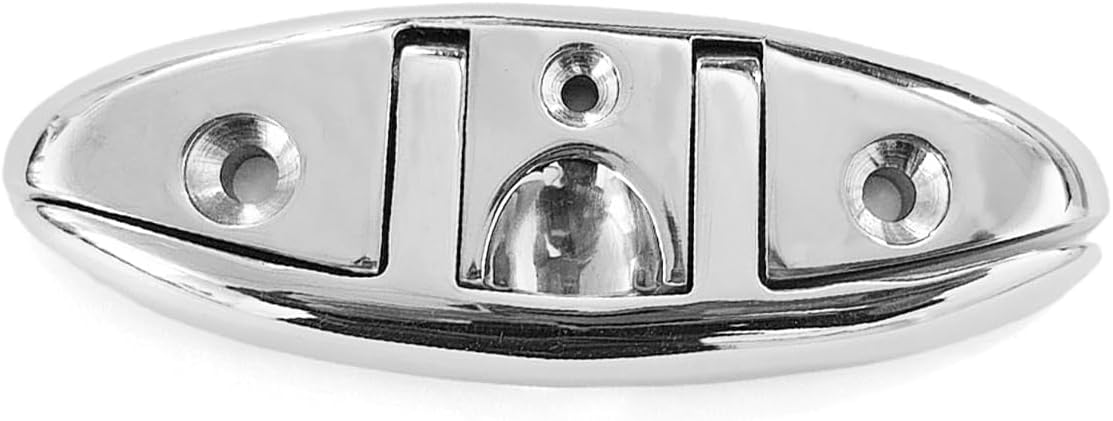 Boat Folding Cleat 5 inch or 6 inch 316 Stainless Steel, Flip up Dock Cleat for Deck and Boat