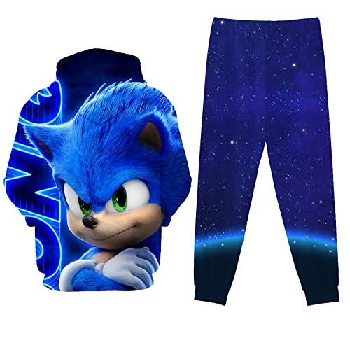 Pfezpx Girls And Boys Hoodie Sweatpants,3D Printing Kids Sports Pullover,Youth Tracksuit Suit Set Fashion Sweatshirt Cartoon-05 X-Small #TOP1