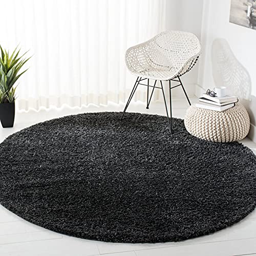 Image of CD Carpet Anti Slip Shaggy Fluffy Fur Rugs and Carpet for Living Room Bedroom Kids Room Plain Circle Carpets for Home with 2 Inch Thickness (Color Charcoal Size 7x7 Feet Round)