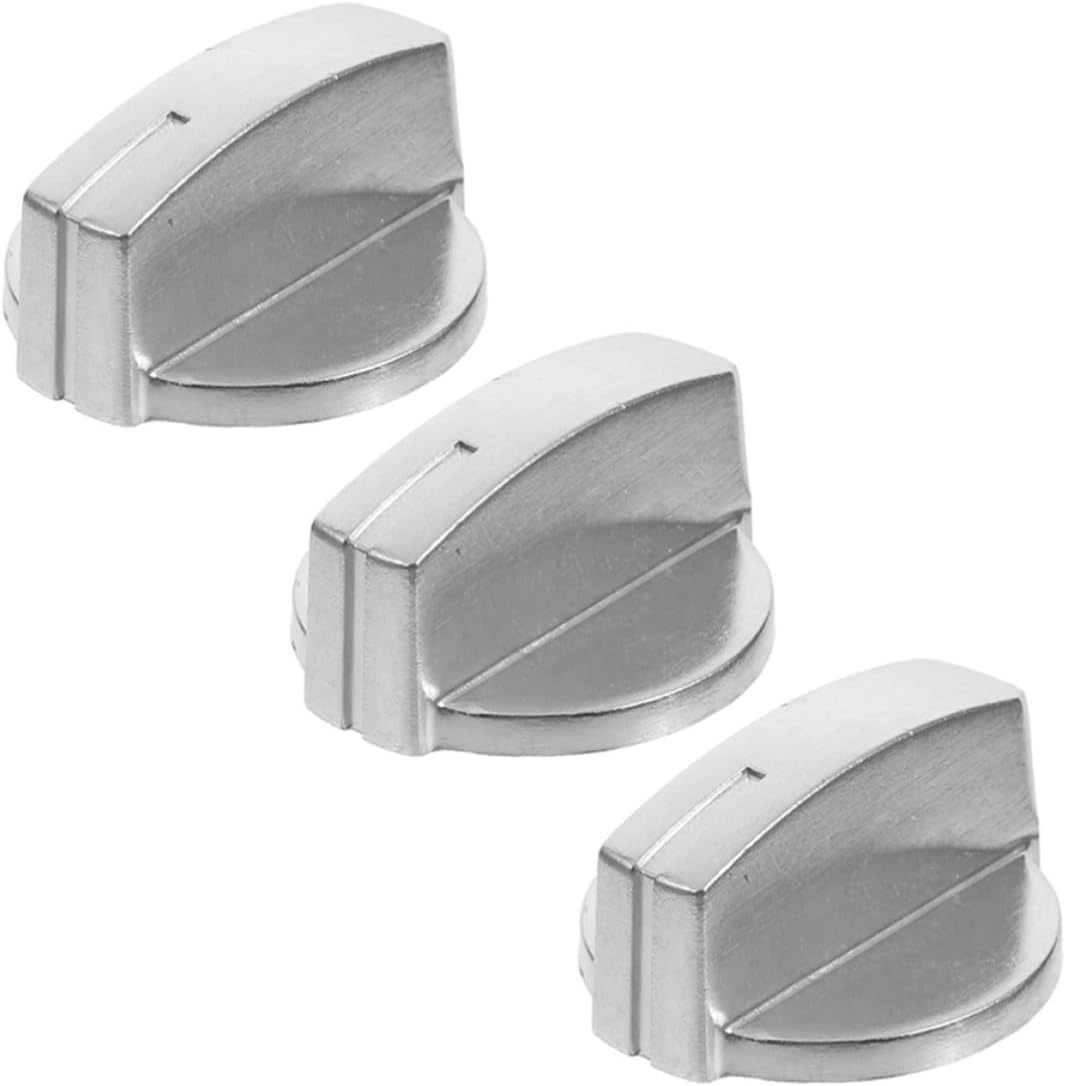 3pcs Universal Alloy Gas Stove Knobs Replacement Set for Cooktop Control Switch, Compatible with Household Gas Ranges, Kitchen Appliance Parts