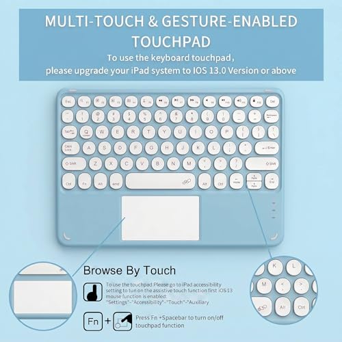 Funda de teclado para iPad de 10ª generación con touchpad y modos vertical y horizontal 3