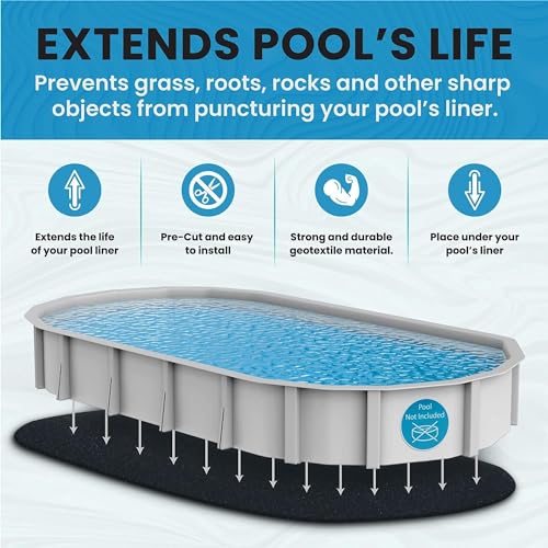 image for Liner Life Above Ground Pool Liner Pad 18' x 33' Oval, Protects the Bo