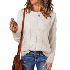 EVALESS Casual Crewneck Sweaters for Women Fall 2024 Lightweight Long Batwing Sleeve Pullover Sweaters Tops Knit Clothes