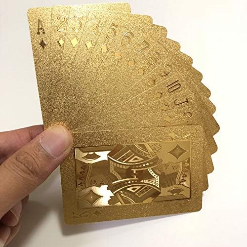 Miniatura 4 de Juego de cartas de plástico impermeable de PVC Golden Poker Juego de cartas de póquer de color negro Juegos de cartas de póquer Clásicos Trucos de